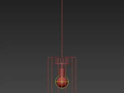 Chandelier gold cage pendant light - 3D model