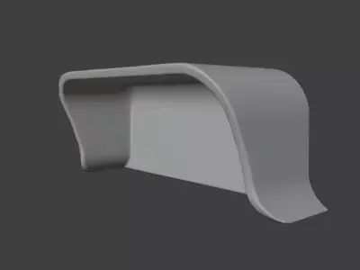 Futuristic Organic Concrete Bus Stop Urban Shelter Pavilion Low-poly 3D model