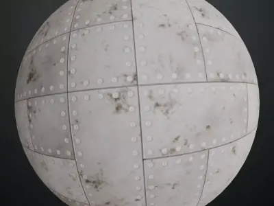 Steel Rusty Plate with Rivets PBR Seamless Texture