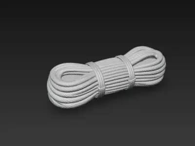 Medieval Rope Bundle - Coiled Rustic Hemp Rope PBR Low-poly 3D model