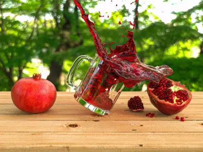 Pomegranate juice splash 3D model