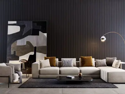 interior livingroom scene 08 3D model