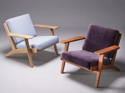 Hans Wegner Plank Chair 3D model