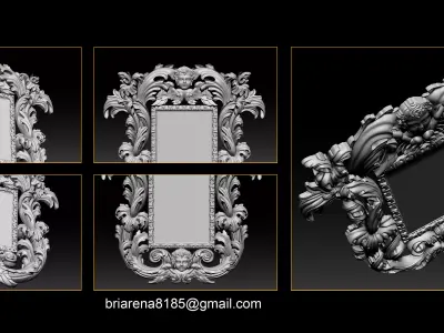3D Frame - Wood Carving STL Model for CNC Router 3D print model