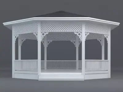 Gazebo octagonal 3D model
