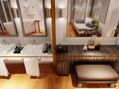 Spacious Bathroom 3D model