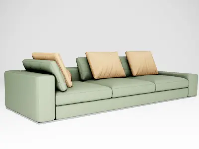 Three Seater sofa Low-poly 3D model purchase