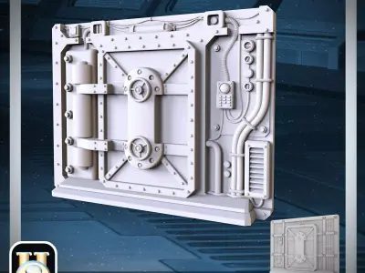 DOOR 9 - SCI FI DOOR - PRINTABLE 3D MODEL 3D print model