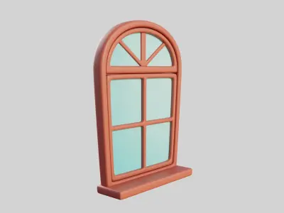Cartoon Window 13b 3D model