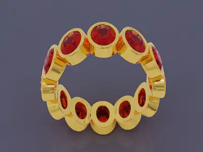 Bezel set oval cut diamond eternity ring band Free 3D print model