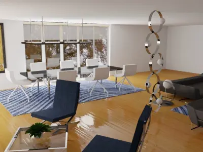 Modern Living Room Free 3D model buy