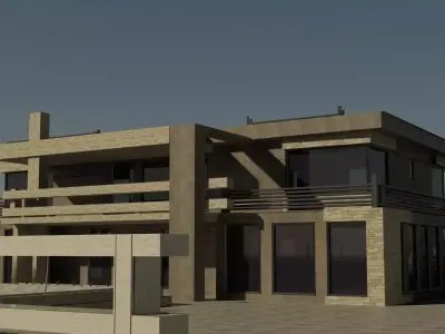 Villa modern house on beach 3D model