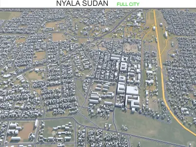 Nyala Sudan 25km AI Low-poly 3D model