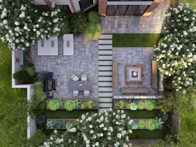  3D Exterior Scene 3D model design garden and landscape 3D model