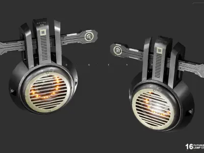 Sci-Fi Lamps Vol 01 Low-poly 3D model