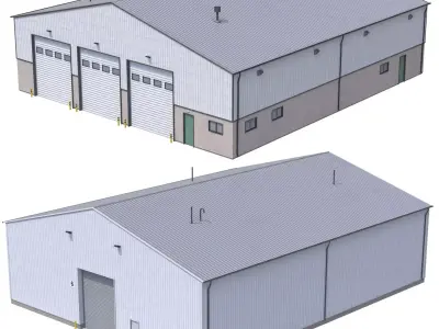 2 Industrial Buildings Collection 3D Model Pack
