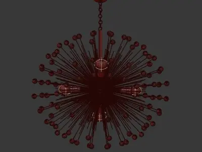 White Beaded Urchin Chandelier Sputnik 3D model