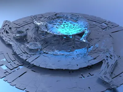 Genma Temple sci fi arena base 2  3D model