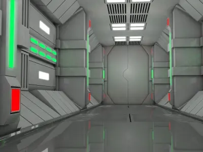Sci Fi Corridor  3D model 4