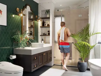 Barthroom interior -Vray sketchup 3D model