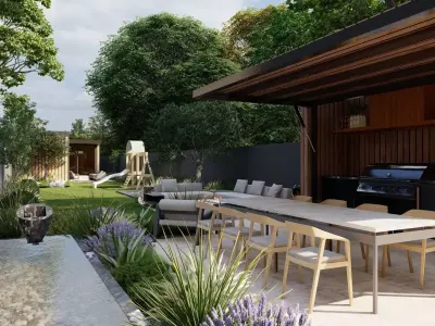 Garden Landscape 3D Model - SketchUp and Lumion Scene 3D model