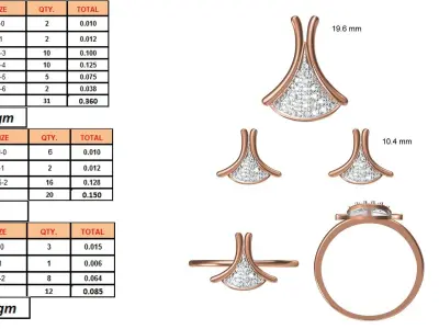 Light wt Ring Earrings Pendant set stl jcd 1-render details 3D print model 22