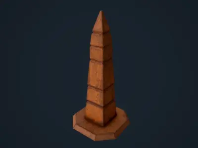 Obelisk 1 wooden pole Low-poly 3D model