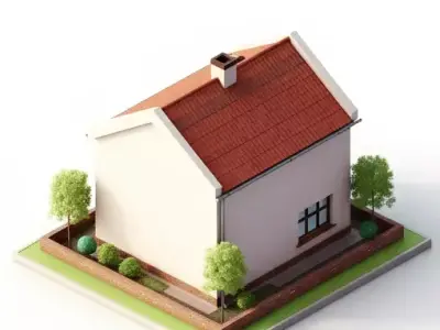 Creative 3D model realistic House Collection Low-poly 3D model