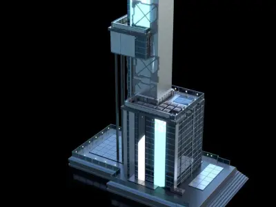 Futuristic Future Modern City Building Skyscraper 15 3D model