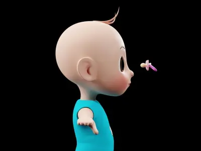 Cartoon Baby - FULLY RIGGED Low-poly 3D model