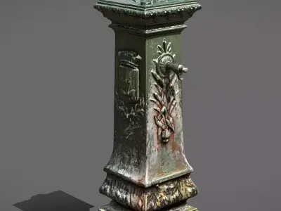 Paris Fountain Low-poly 3D model