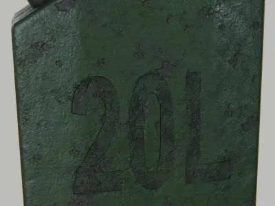 JerryCan - RedGreen - Extremly LowPoly Low-poly 3D model