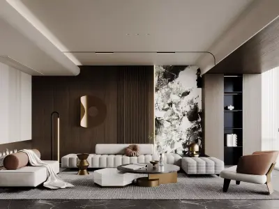 living room V-Ray Renderer 3D model order