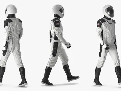 Futuristic Space Suit Rigged for Cinema 4D 3D model