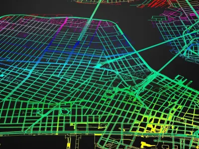Streets and roads Washington USA  3D model