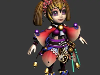 Game character character - bell light rain 3D model