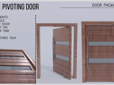 Pivoting door 3D model