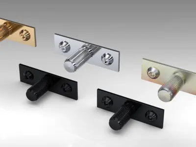 Scandinavian furniture knob PLATE LINEAR 3D model