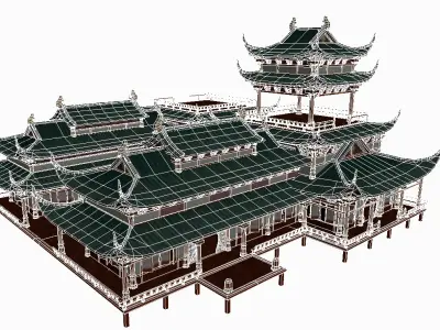 Ancient architecture Low-poly 3D model