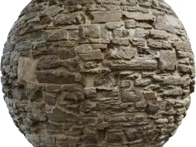 Medieval Rubble Stone Wall PBR Texture Texture