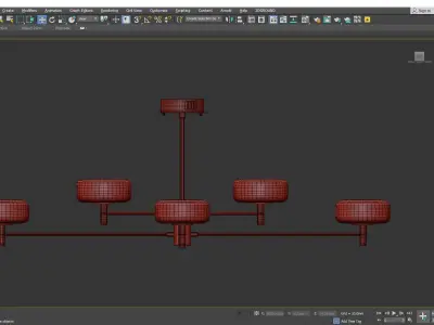 Modern Black Sputnik Chandelier Low-poly 3D model