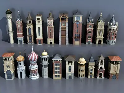  European-style Tower 3D model