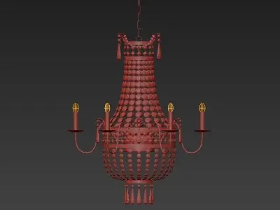 Paris 6 Light Chandelier 3D model