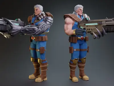 Marvels Classic Cable rigged 3D model