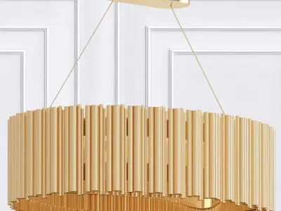 Brubeck circular pendant light made of metal rods 3D model