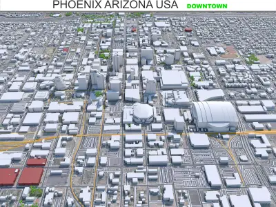 Phoenix Downtown Arizona USA Low-poly 3D model