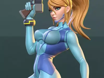 Samus Aran Zero Suit SFW and NSFW Figurine 3D Print Model STL 3D print model
