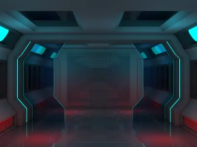 Sci Fi Corridor 3D model 86