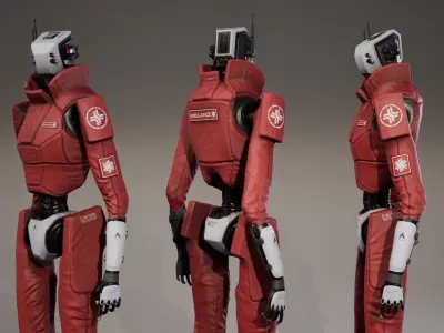 Robot 3 Low-poly 3D model