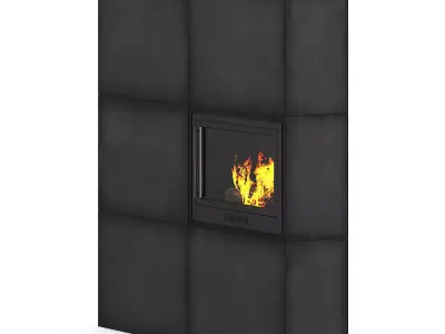 Large Metal Fireplace 3D model